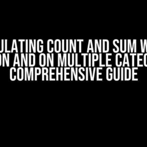 Calculating Count and Sum with a Condition and on Multiple Categories: A Comprehensive Guide