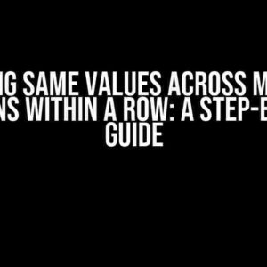 Counting Same Values Across Multiple Columns Within a Row: A Step-by-Step Guide